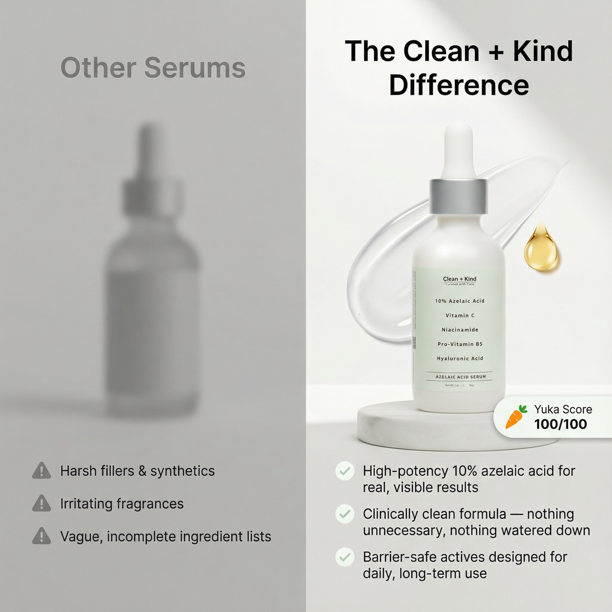 Azelaic Acid Serum 10% — Pore-Refining & Brightening | Clean+Kind