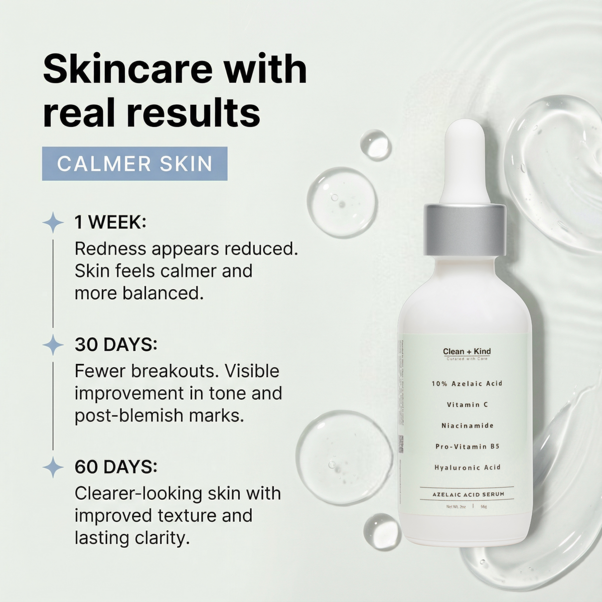Azelaic Acid Serum 10% — Pore-Refining & Brightening | Clean+Kind