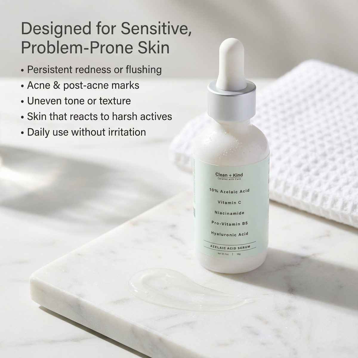 Azelaic Acid Serum 10% — Pore-Refining & Brightening | Clean+Kind