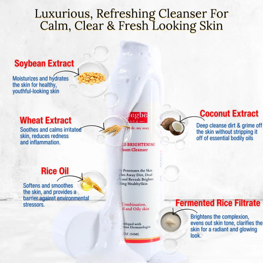 Rice Extract Brightening Gel Cleanser — Korean Science, Gentle Formula