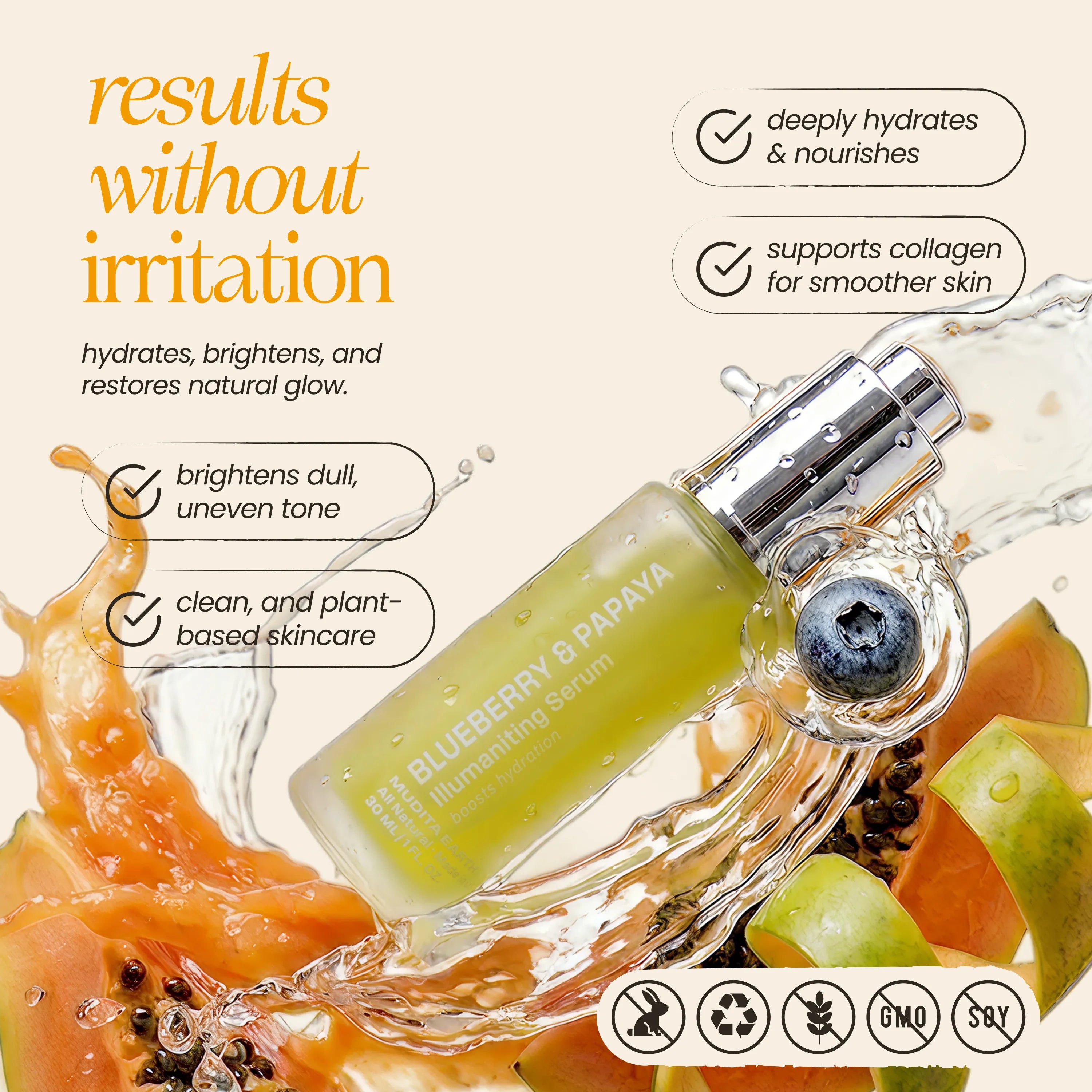 Blueberry & Papaya Glow Serum — Brightening & Antioxidant Boost
